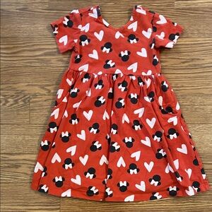 Hanna Andersson x Disney Red Dress with Heart and Mouse Pattern - Size 5